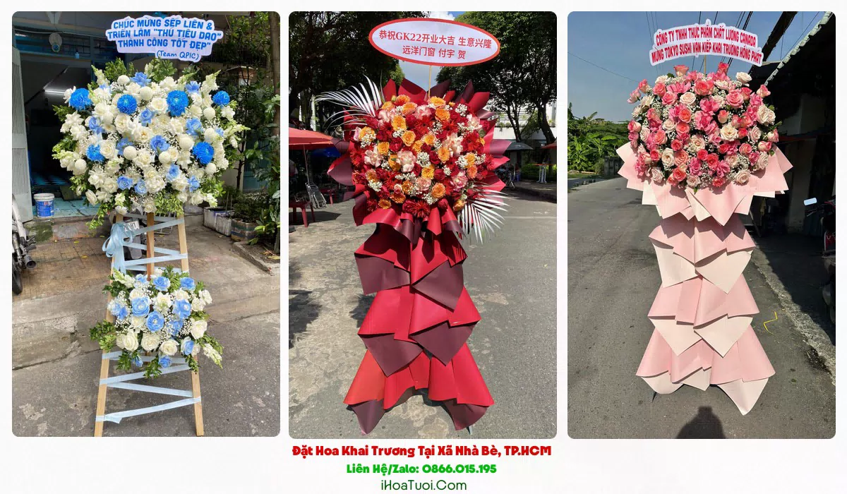 Kệ hoa chúc mừng khai trương Xã Nhà Bè