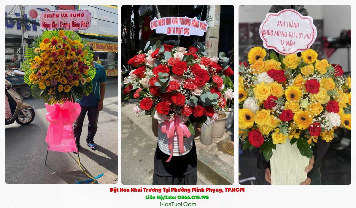 Kệ hoa khai trương 2 tầng tại Phường Minh Phụng
