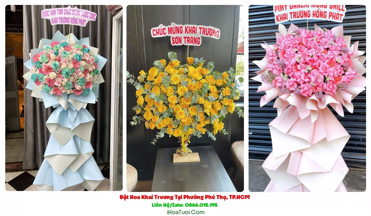 Lẵng hoa khai trương tại Phường Phú Thọ