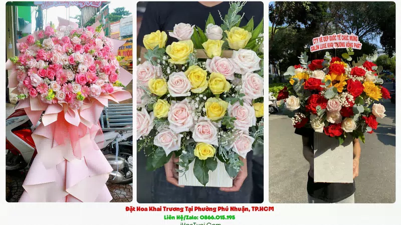 Hoa Chúc Mừng Khai Trương Tại Phường Phú Nhuận, TP.HCM (Quận Phú Nhuận Cũ)