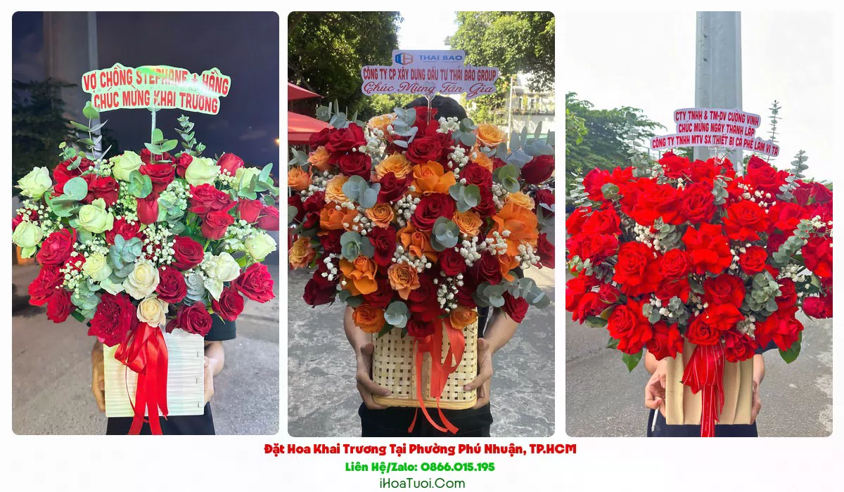 Kệ hoa khai trương công ty tại Phường Phú Nhuận