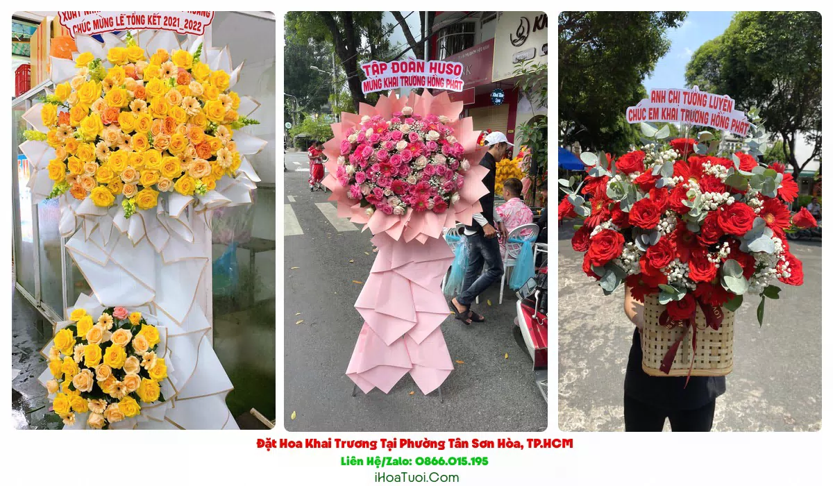 Lẵng hoa chúc mừng khai trương Phường Tân Sơn Hòa