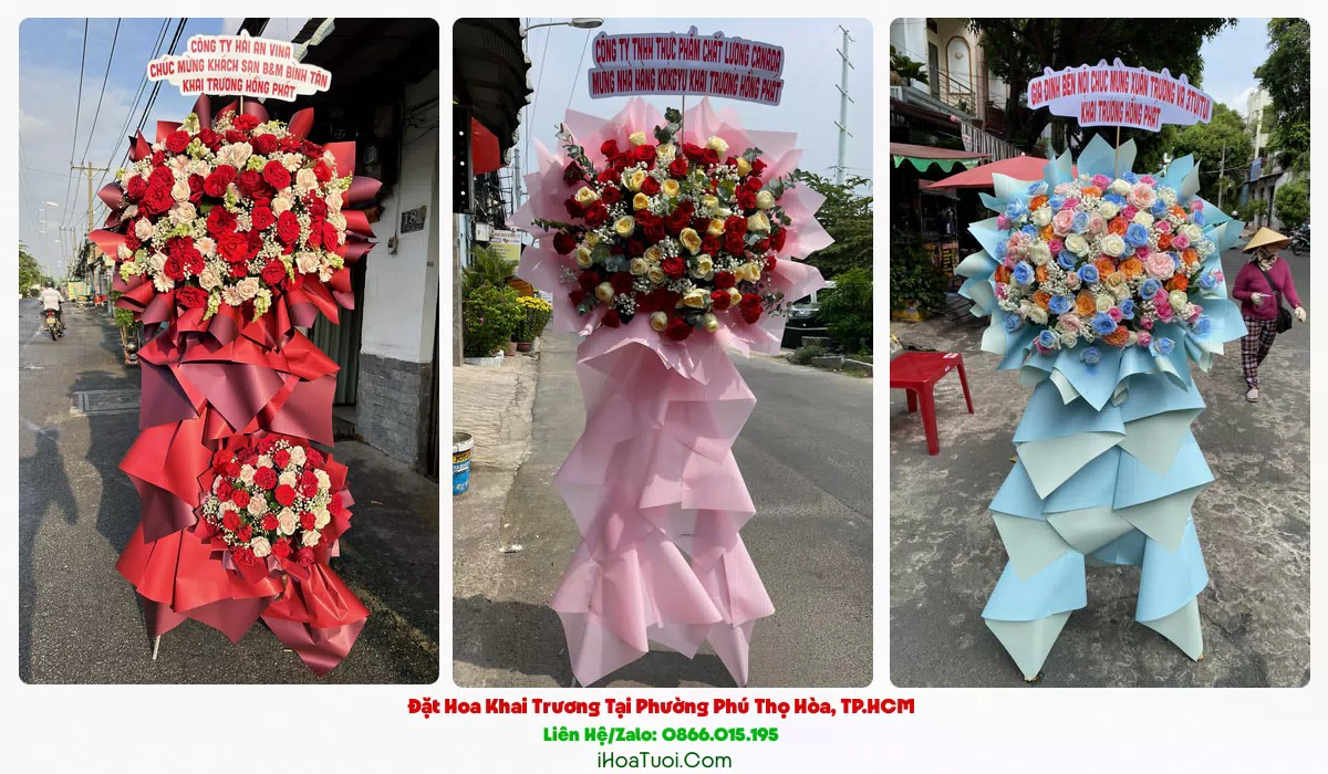 Kệ hoa khai trương giao tại Phường Phú Thọ Hòa, Quận Tân Phú cũ