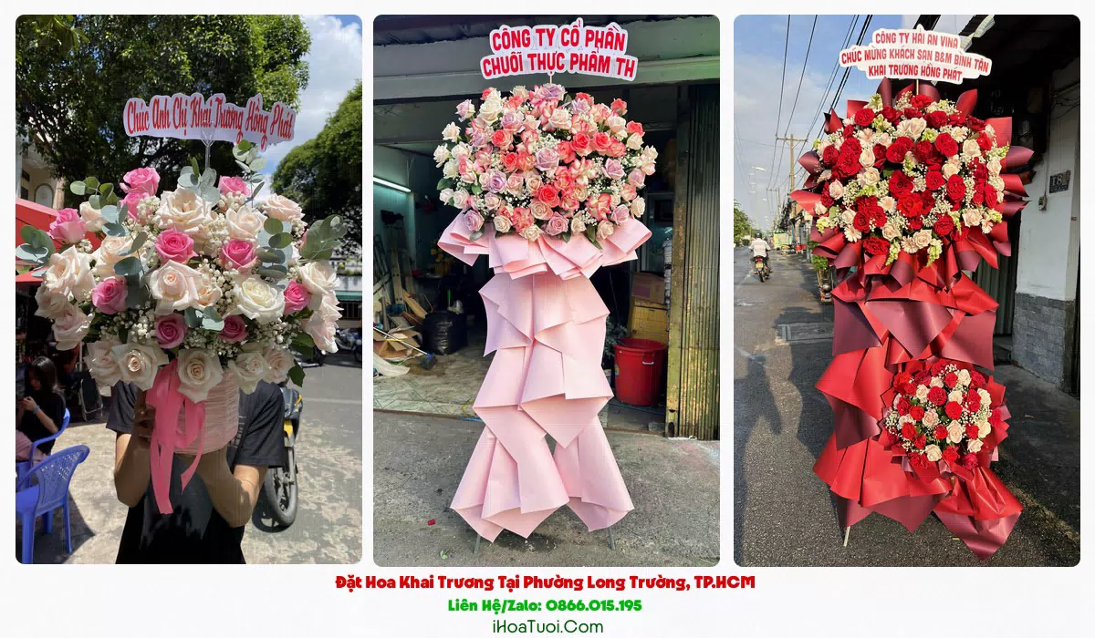 Kệ hoa khai trương 2 tầng tại Phường Long Trường