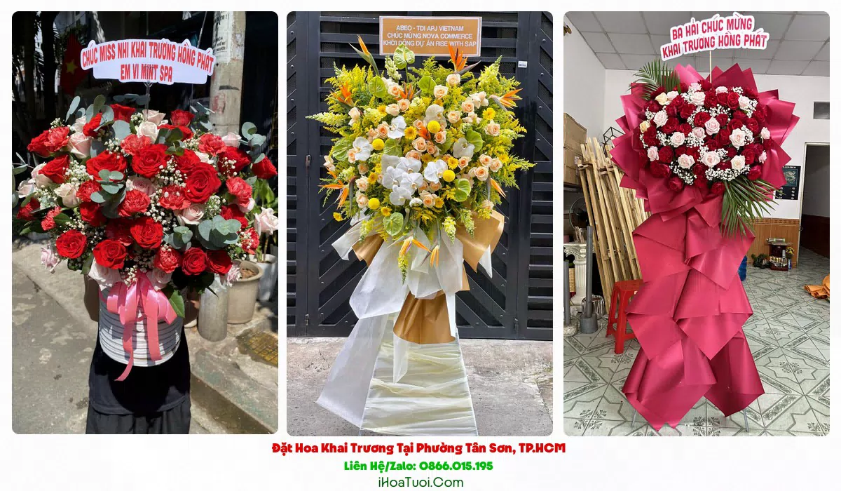 Lẵng hoa chúc mừng khai trương công ty tại Phường Tân Sơn