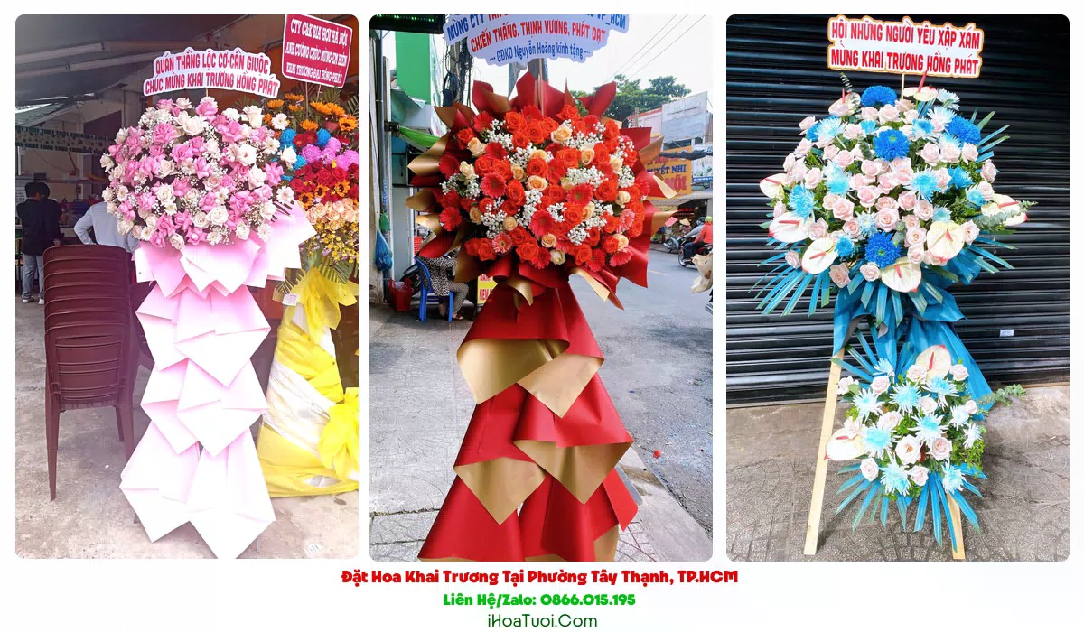 Kệ hoa khai trương Phường Tây Thạnh