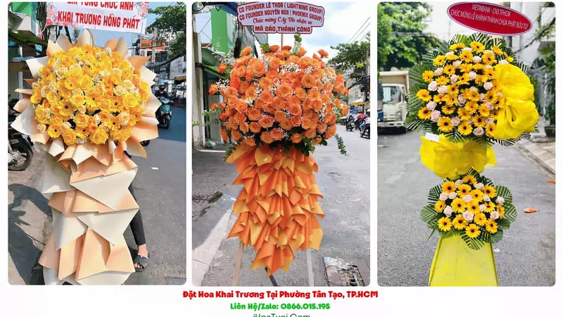 Kệ Hoa Khai Trương Tại Phường Tân Tạo, TP.HCM (Quận Bình Tân Cũ)
