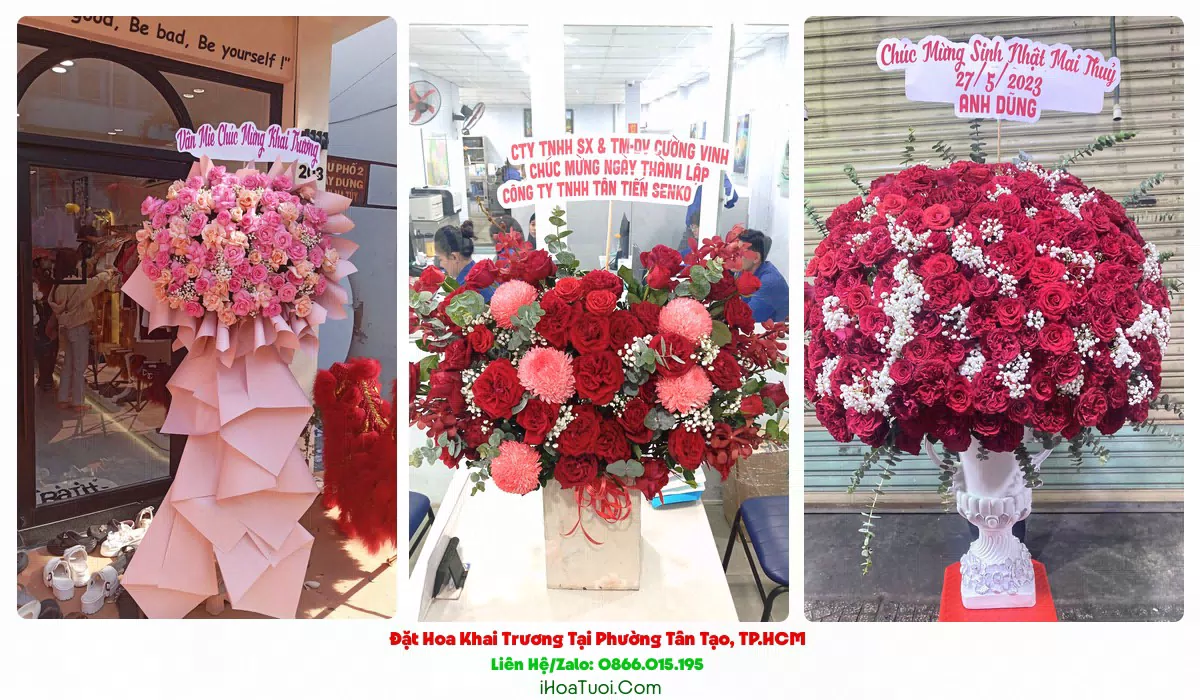 Kệ hoa khai trương Phường Tân Tạo