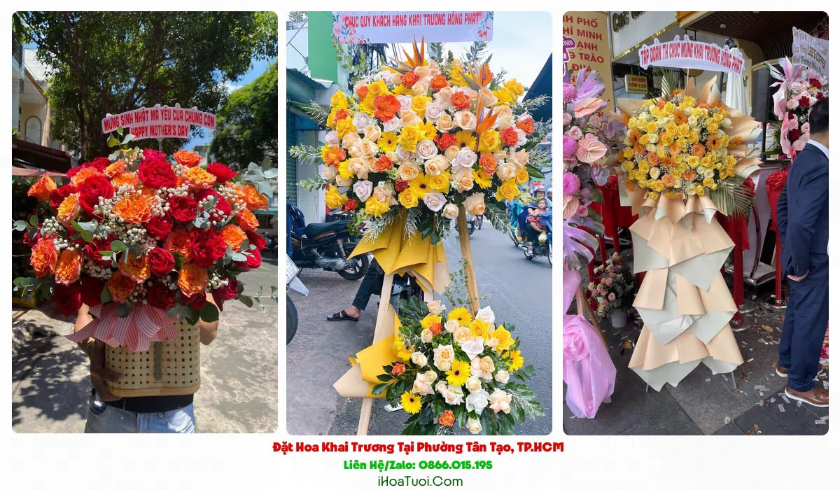 Giao kệ hoa khai trương Phường Tân Tạo đúng giờ