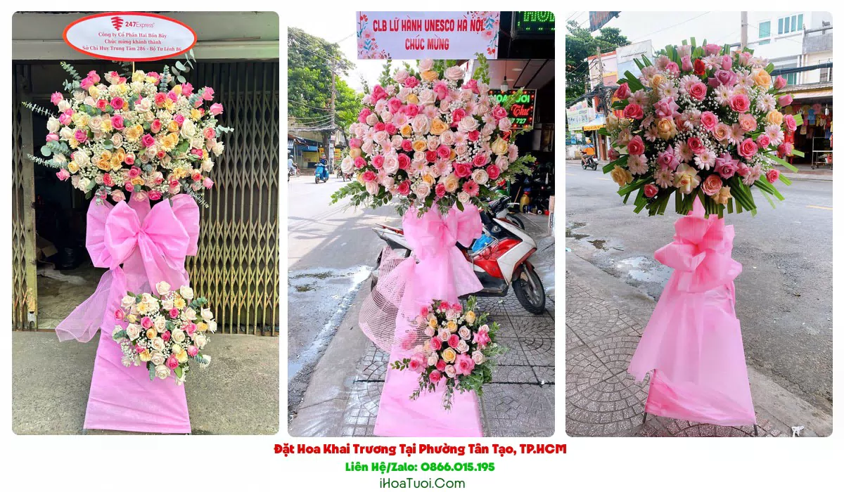 Kệ hoa khai trương đẹp tại Phường Tân Tạo Quận Bình Tân