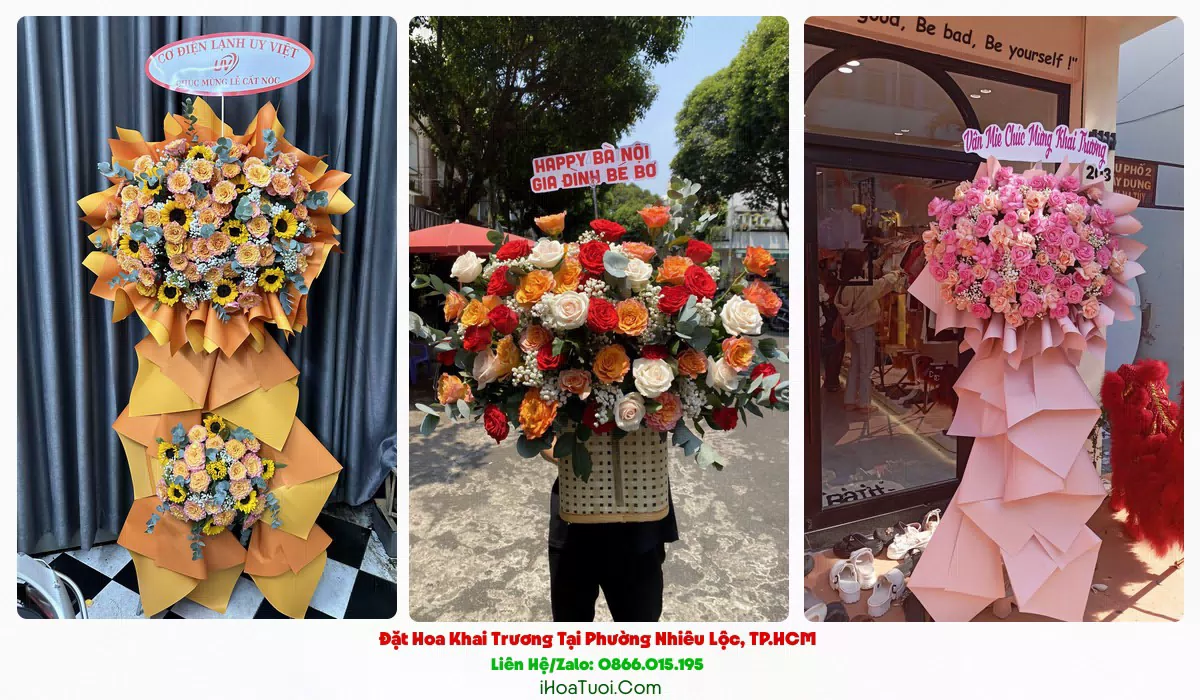 Kệ hoa khai trương công ty tại Phường Nhiêu Lộc