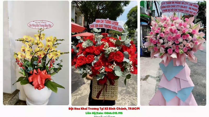 Hoa Chúc Mừng Khai Trương Tại Xã Bình Chánh, TP.HCM (Huyện Bình Chánh Cũ)