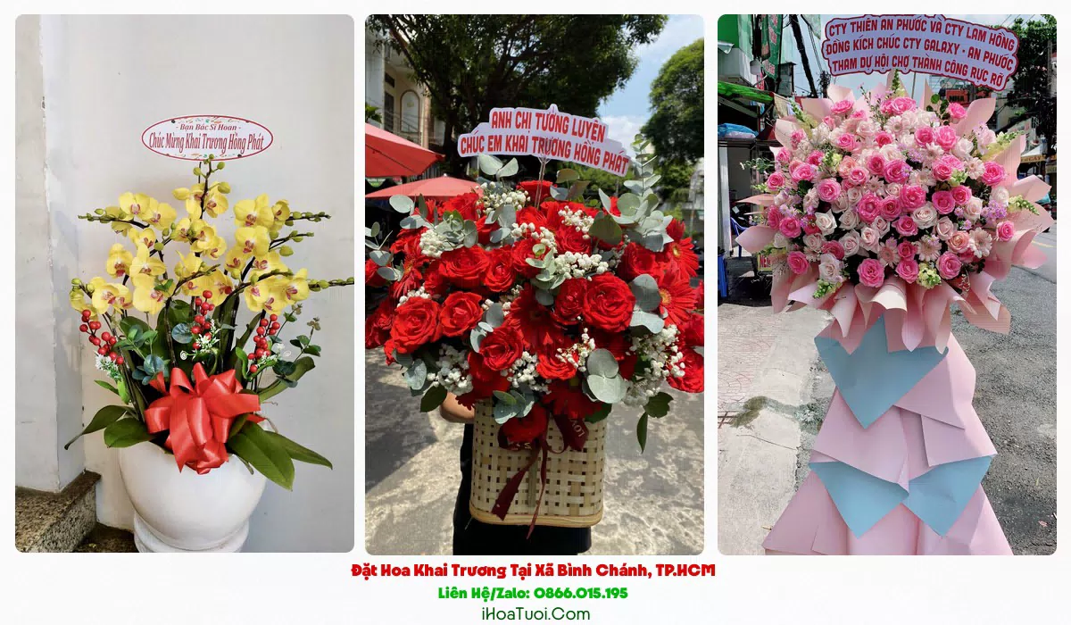 Hoa Chúc Mừng Khai Trương Tại Xã Bình Chánh, TP.HCM (Huyện Bình Chánh Cũ)