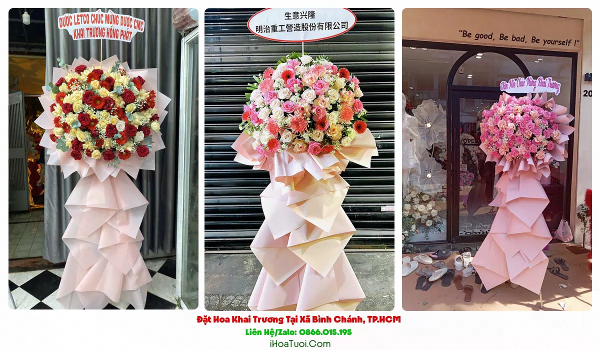 Lẵng hoa khai trương Xã Bình Chánh