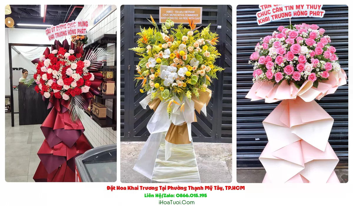 Kệ hoa khai trương Phường Thạnh Mỹ Tây