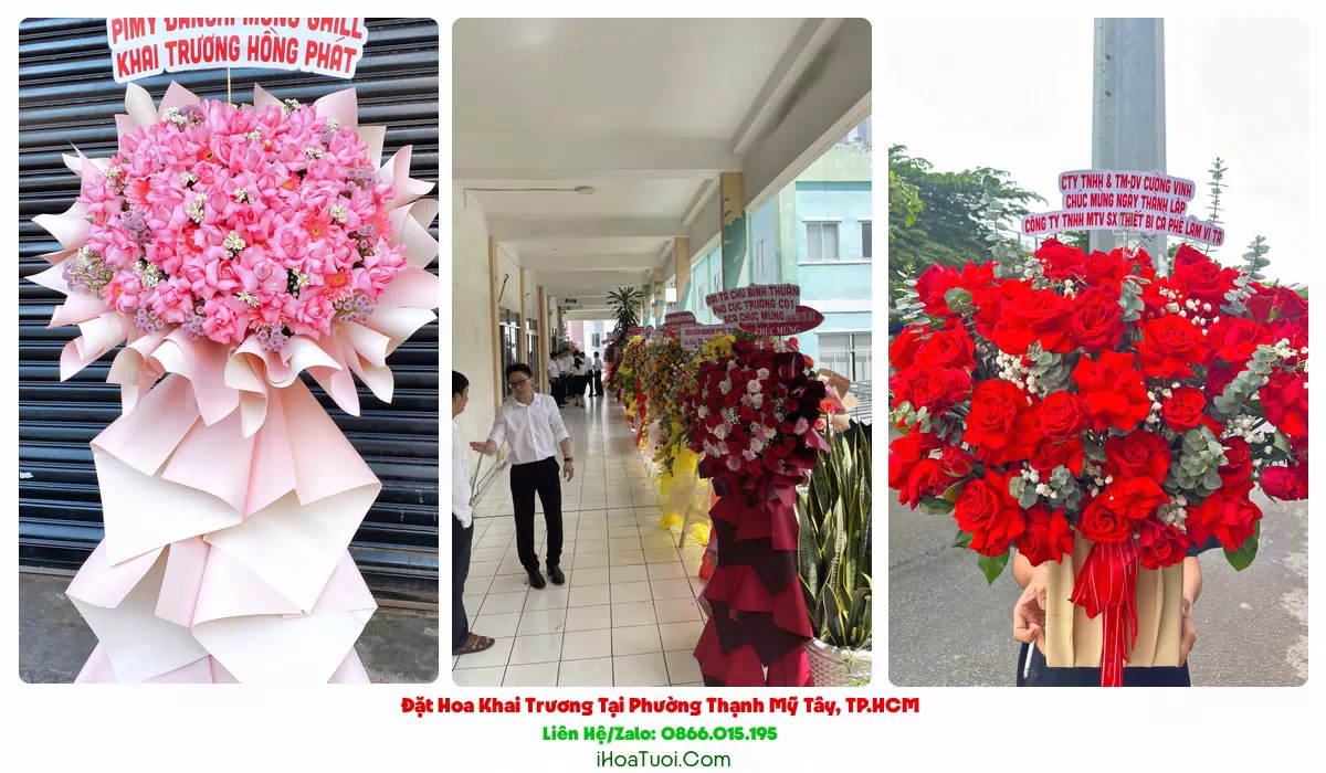 Lẵng hoa chúc mừng khai trương Phường Thạnh Mỹ Tây