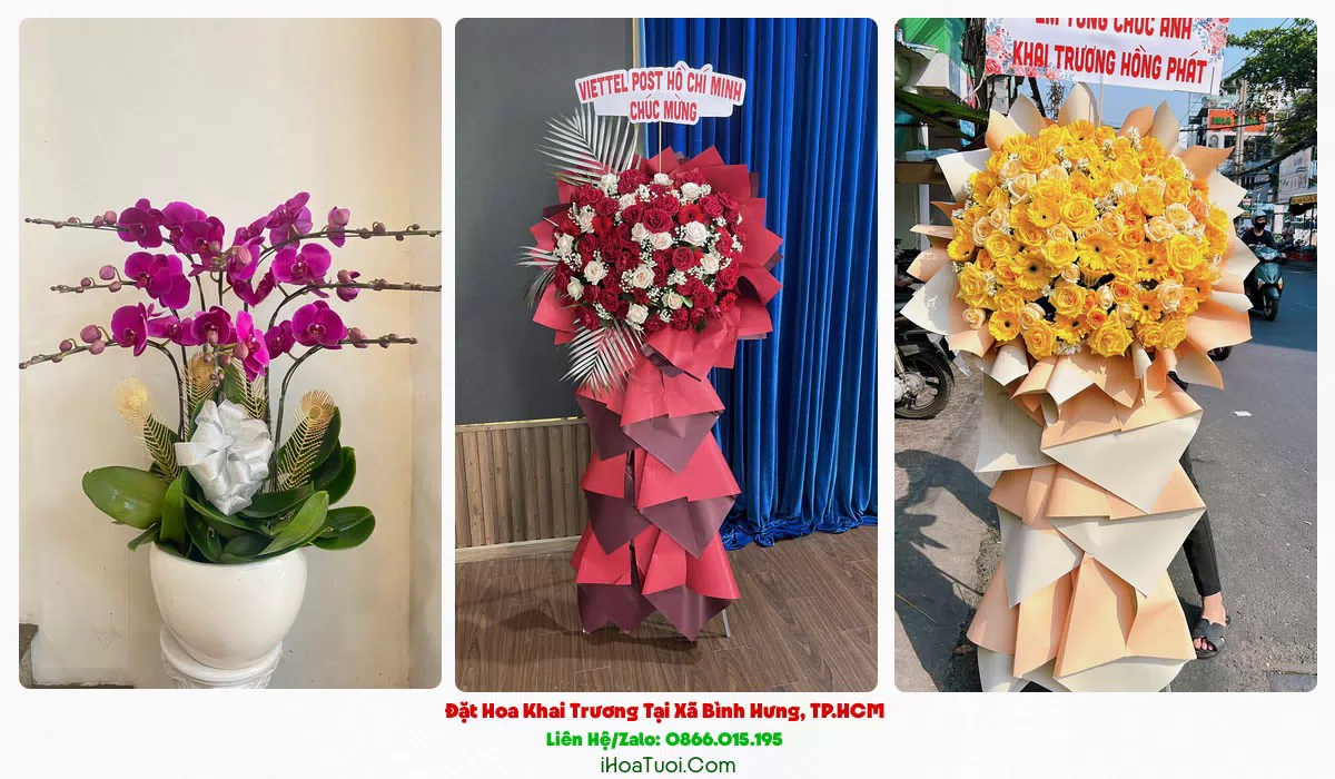 Lẵng hoa chúc mừng khai trương giao tại Xã Bình Hưng