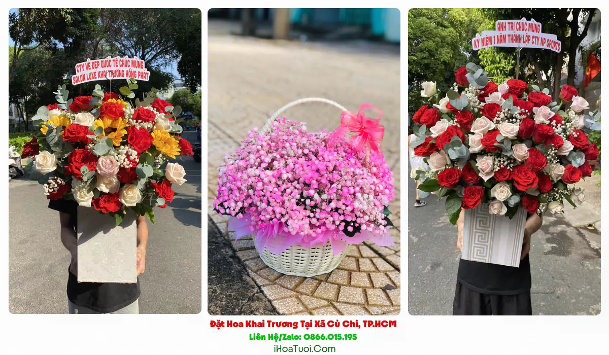 Lẵng hoa khai trương giao tại Xã Củ Chi
