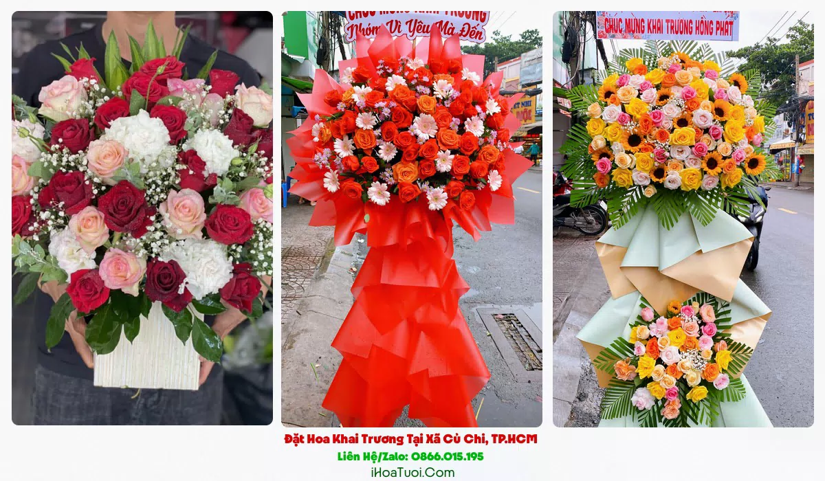 Kệ hoa chúc mừng khai trương công ty tại Xã Củ Chi