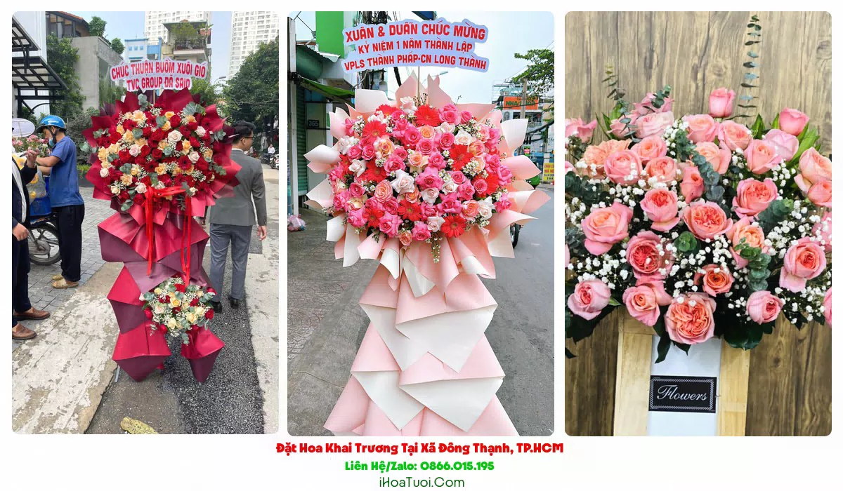 Kệ hoa khai trương 2 tầng tại Xã Đông Thạnh