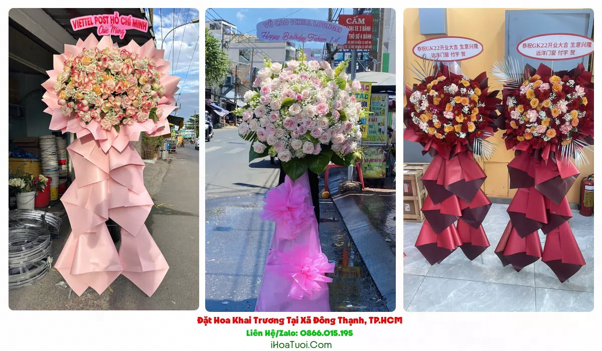 Lẵng hoa khai trương ý nghĩa tại Xã Đông Thạnh