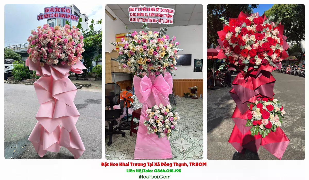 Đặt hoa khai trương Xã Đông Thạnh giao đúng giờ
