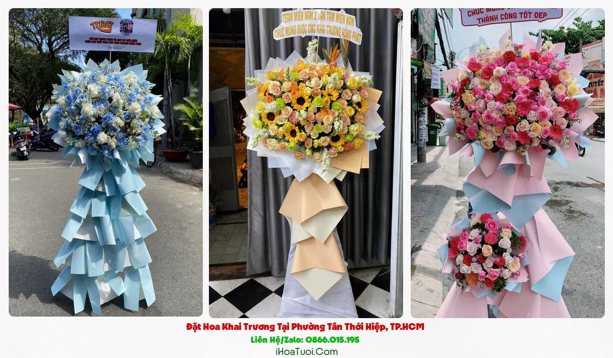 Kệ hoa khai trương Phường Tân Thới Hiệp