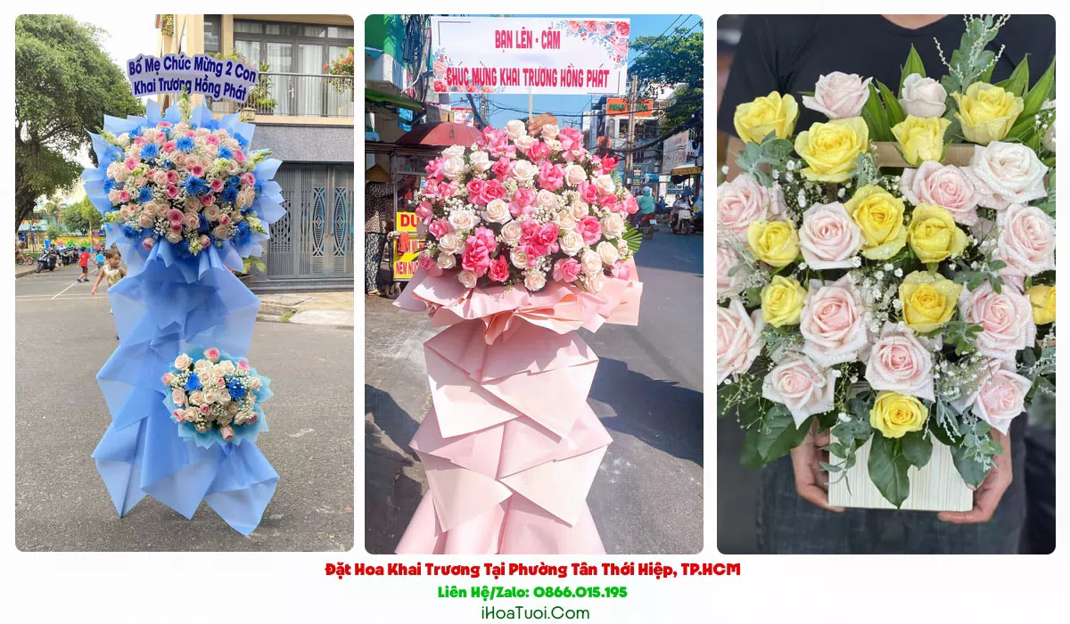 Lẵng hoa chúc mừng khai trương Phường Tân Thới Hiệp