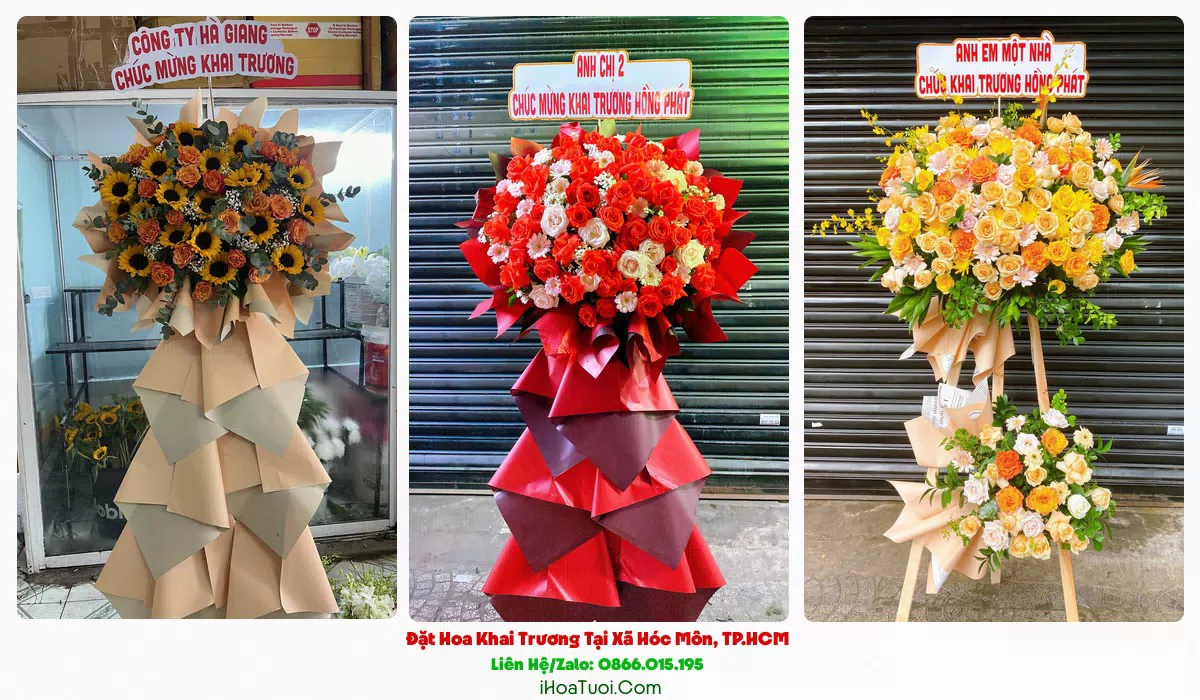 Lẵng hoa khai trương giao tại Xã Hóc Môn