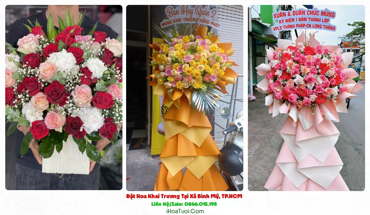 Lẵng hoa chúc mừng khai trương giao tại Xã Bình Mỹ