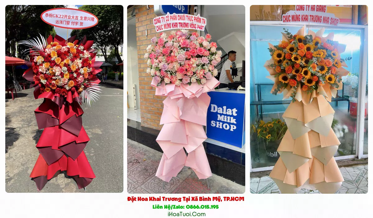 Giỏ hoa khai trương tươi tắn giao tại Xã Bình Mỹ, Huyện Củ Chi cũ