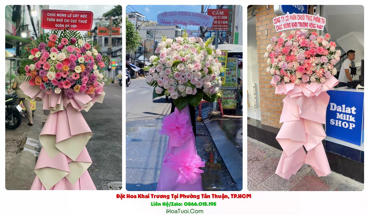 Kệ hoa khai trương Phường Tân Thuận