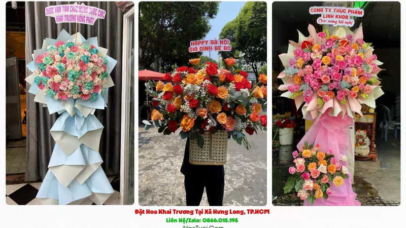 Đặt Hoa Khai Trương Tại Xã Hưng Long, TP.HCM (Huyện Bình Chánh Cũ)