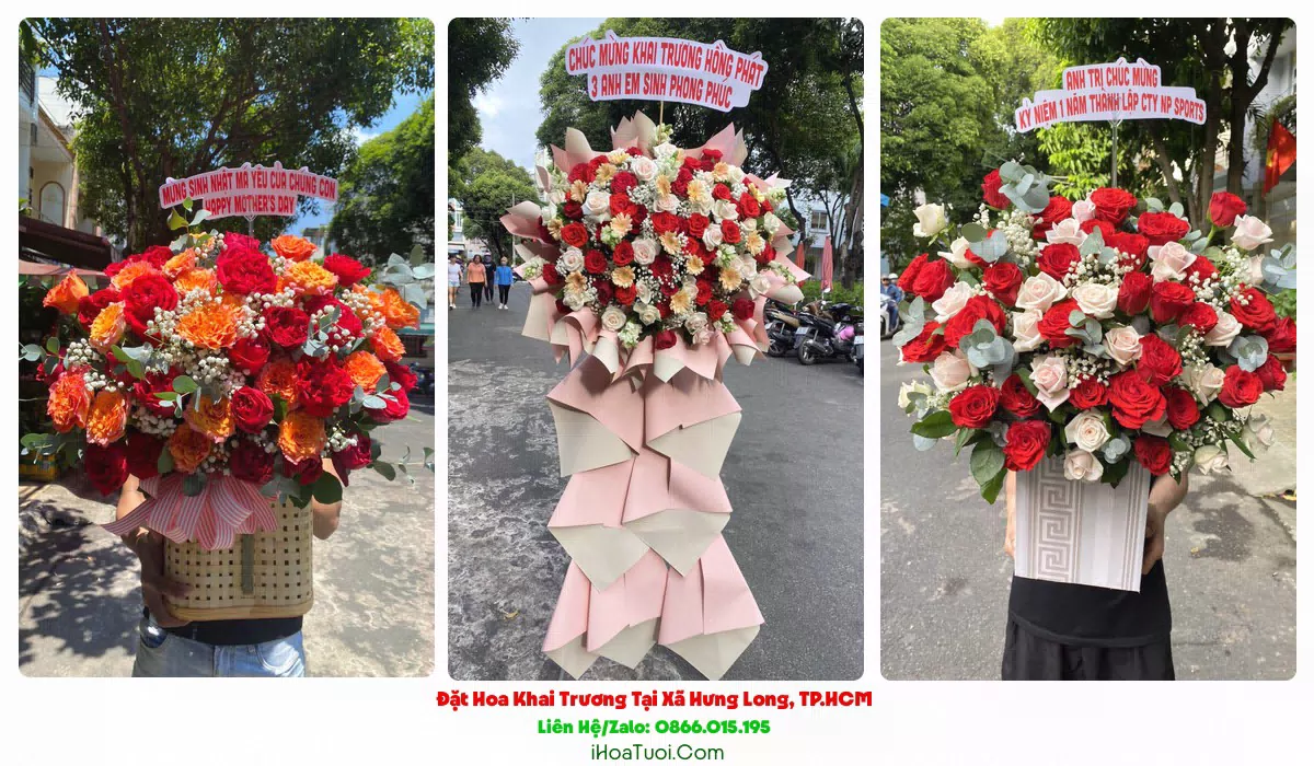Giao hoa khai trương đúng giờ tại Xã Hưng Long