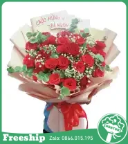 Bó Hoa Tone Đỏ Gửi Chúc Sinh Nhật - Mã: I-204 - Giá: 500.000đ