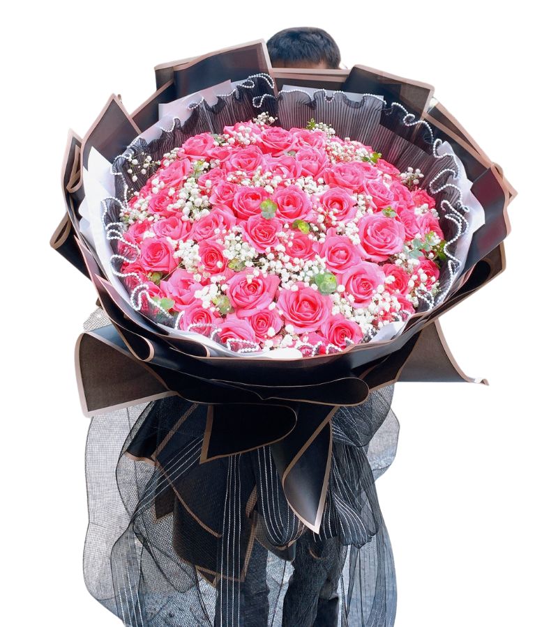 Bó Hoa Tươi Chúc Mừng Tone Hồng