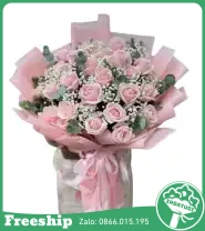 Bó Hoa Tươi Tone Hồng Yêu Thương - Mã: I-196 - Giá: 500.000đ