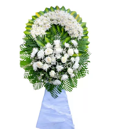 Kệ Hoa Chia Buồn Cúc Trắng Hồng Trắng Thanh Khiết