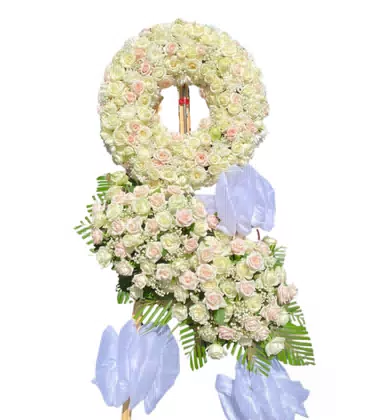 Kệ Hoa Chia Buồn 2 Tầng Hồng Trắng Hồng Phấn Baby Trắng