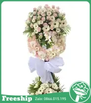 Kệ Hoa Viếng Tone Hồng Viếng Người Trẻ - Mã: I-184 - Giá: 1.600.000đ