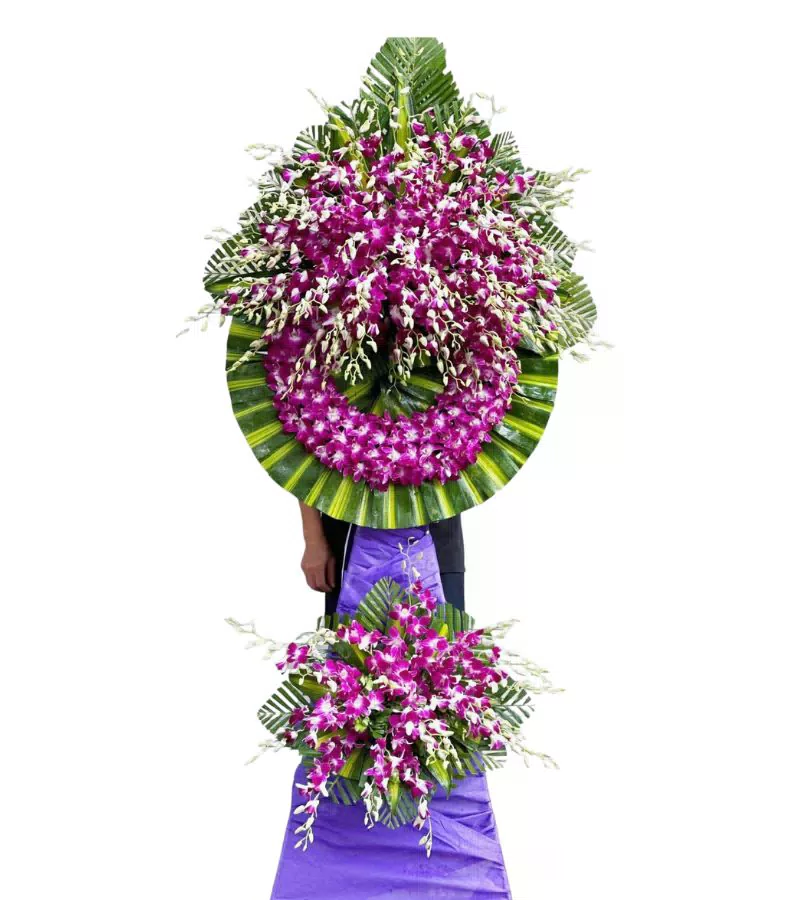 Vòng Hoa Chia Buồn Lan Tím Dendro Rực Rỡ
