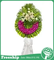 Vòng Hoa Đám Tang Giá Rẻ &amp; Vòng Lan Tím - Mã: I-182 - Giá: 750.000đ