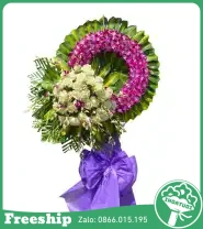 Vòng Hoa Tang Lễ 1 Tầng Vòng Lan Tím - Mã: I-178 - Giá: 900.000đ