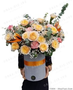 Bình Hoa Tươi hồng David (i1004)