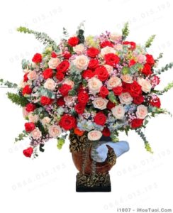 Bình Hoa Hồng Lớn Đầy Sắc Màu (i1008)