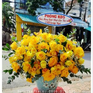 Bình Hoa Để Bàn Hồng Vàng (i1010)