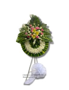 Hoa chia buồn Lan Trắng + Hoa Hồng (i1017)