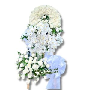 Hoa viếng tone trắng nổi bật hiện đại (i1027)
