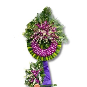 Hoa chia buồn 2 tầng Lan tím (i1039)
