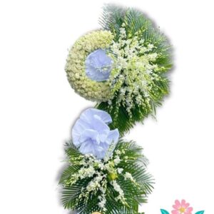 Hoa chia buồn Vòng hoa hồng trắng (i1042)